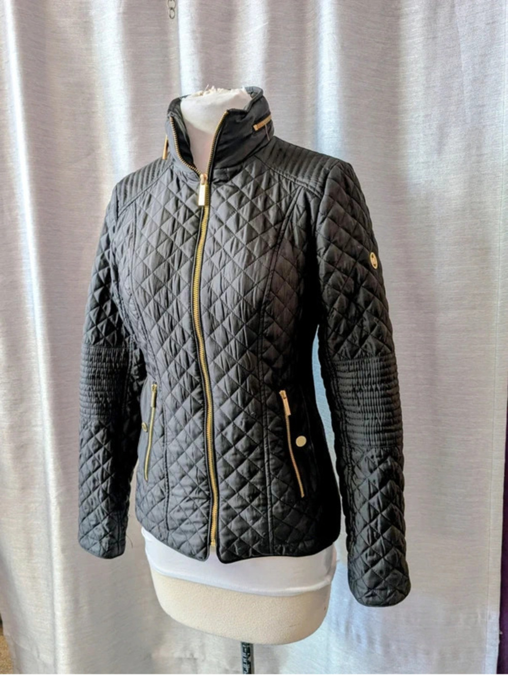 Michael Kors Black Quilted Jacket with Hood XS